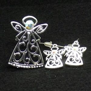 Angel Pin with Angel Earrings